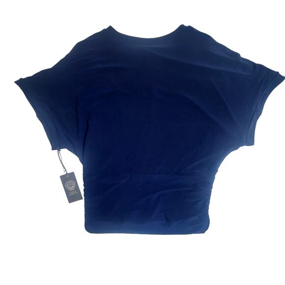 Vince Camuto Navy Blue Short Sleeve Blouse NWT Women's Size M - Picture 6 of 7